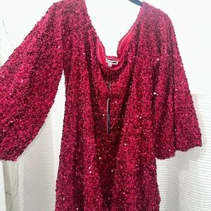 Fashion Nova Vibrant Pink Sequin Dress